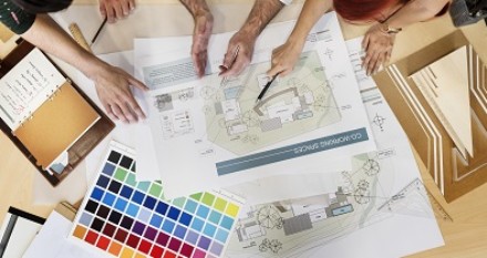 Design Studio Architect Creative Occupation Meeting Blueprint Concept